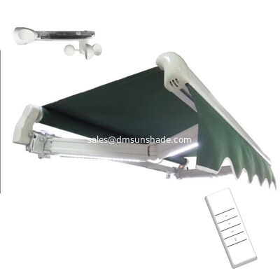 Motor para toldo exterior automático, sensor de viento y sol, control remoto, aluminio recubierto