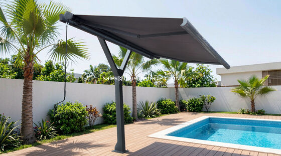 Lujo de pie independiente Full Cassette Toldo - resistente a la intemperie retráctil sombra para jardín y terraza