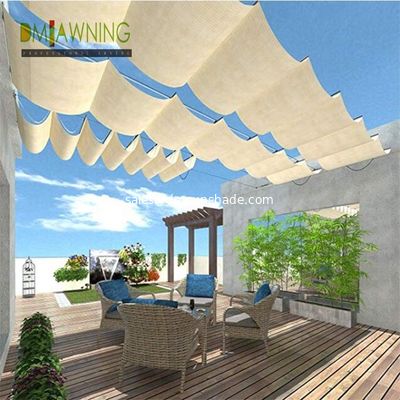 Sus316 Fabric Waterproof Retractable Cover Pergola Sliding retractable pergola canopy